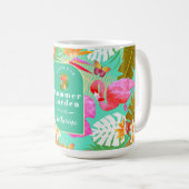 Mug Flamant rose Garden Turquoise (Devant droit)