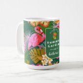 Mug Flamant rose Garden Vert foncé (Devant gauche)