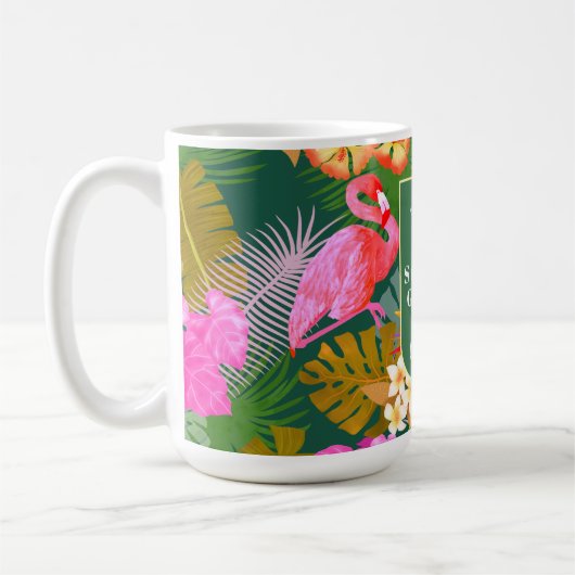 Mug Flamant rose Garden Vert foncé (Gauche)