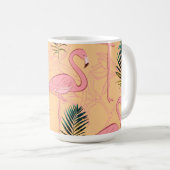 Mug Flamant rose jaune or et rose (Devant droit)