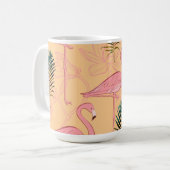 Mug Flamant rose jaune or et rose (Devant gauche)