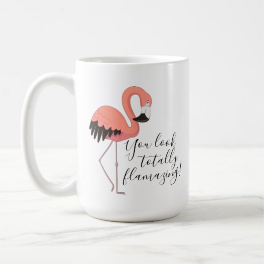 Mug Flamant Rose Mignon Texte Totalement Flamboyant Dr (Gauche)