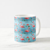 Mug Flamant rose Motif d'eau bleu (Devant droit)