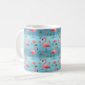 Mug Flamant rose Motif d'eau bleu (Devant gauche)