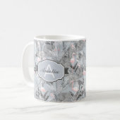 Mug Flamant rose Orchidée Tropical Motif Grey ID868 (Devant gauche)