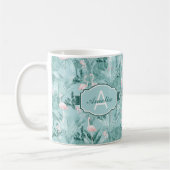 Mug Flamant rose Orchidée Tropical Motif Turquoise ID8 (Gauche)
