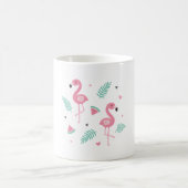 Mug Flamant rose, pastèque, motif feuilles tropicales (Centre)