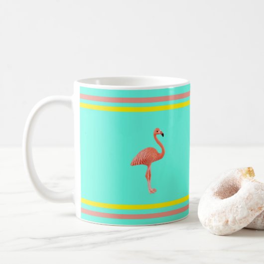 Mug Flamant rose rose (Avec donut)