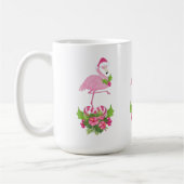 Mug Flamant rose rose à Santa Hat Noël Whimsical (Gauche)