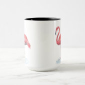 Mug Flamant rose rose, aquarelle. (Centre)