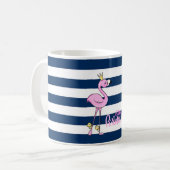 Mug Flamant rose rose, Bleu de marine, Petite Princess (Devant gauche)