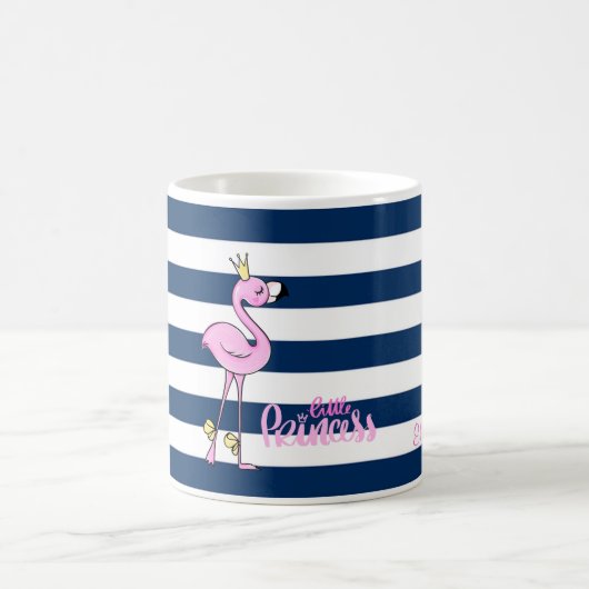 Mug Flamant rose rose, Bleu de marine, Petite Princess (Centre)