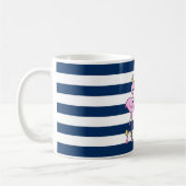 Mug Flamant rose rose, Bleu de marine, Petite Princess (Gauche)