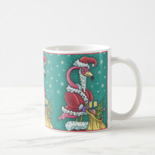MUG FLAMANT ROSE ROSE CHAUD EN COUVERT SANTA CLAUS FUN