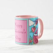 Mug Flamant rose ROSE COEURS DE VALENTINE, INSÉPARABLE (Devant droit)