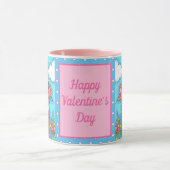 Mug Flamant rose ROSE COEURS DE VALENTINE, INSÉPARABLE (Centre)