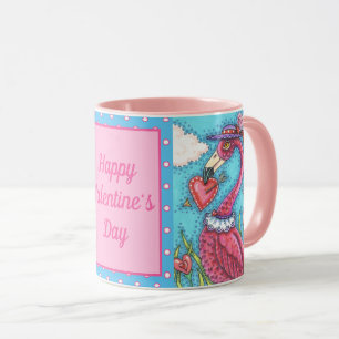 Mug Flamant rose ROSE COEURS DE VALENTINE, INSÉPARABLE