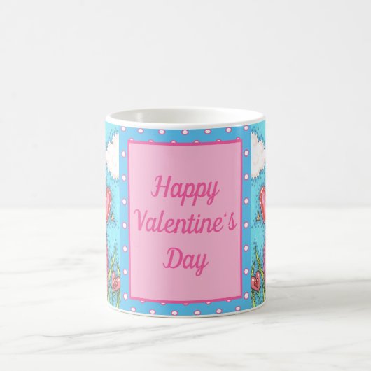 Mug Flamant rose ROSE COEURS DE VALENTINE, INSÉPARABLE (Centre)