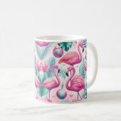 Mug Flamant rose rose Conception tropicale (Devant droit)