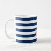 Mug Flamant rose rose, Couronne, Bleu de la Marine Ros (Gauche)