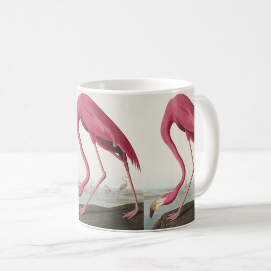 Mug Flamant rose rose des oiseaux d'Amérique (Devant droit)