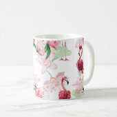 Mug Flamant rose rose : Élégance Motif sans couture (Devant droit)