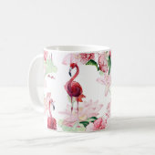Mug Flamant rose rose : Élégance Motif sans couture (Devant gauche)