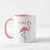 Mug Flamant rose rose élégant Moderne Calligraphie ten (Gauche)