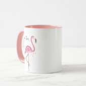 Mug Flamant rose rose élégant Moderne Calligraphie ten (Devant gauche)
