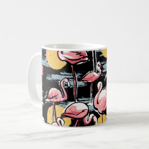 Mug Flamant rose rose et coucher de soleil Tango tro