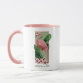 Mug Flamant rose rose Feuilles verts Lilly (Gauche)