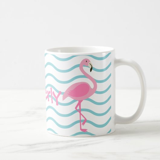 Mug Flamant rose rose Musique personnalisée (Droite)