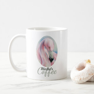 Mug Flamant rose rose Pastel Art personnalisé