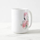 Mug Flamant rose rose tropicale Beach Mariée Mariée (Devant droit)