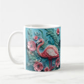 Mug Flamant rose rose tropicale imprimé 3D (Gauche)