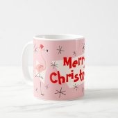 Mug Flamant rose Santas Pink Merry Christmas muet (Devant gauche)
