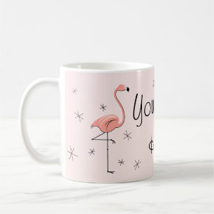 Mug Flamant rose Texte rose