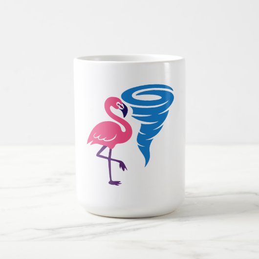 Mug Flamant rose Tornado Bold Art Graphique moderne (Centre)