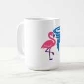 Mug Flamant rose Tornado Bold Art Graphique moderne (Devant gauche)