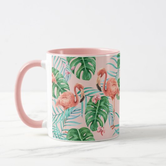 Mug Flamant rose tropical (Gauche)