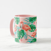 Mug Flamant rose tropical (Devant gauche)