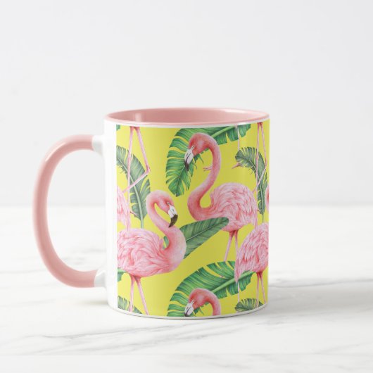 Mug Flamant rose tropical (Gauche)
