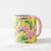 Mug Flamant rose tropical (Devant droit)
