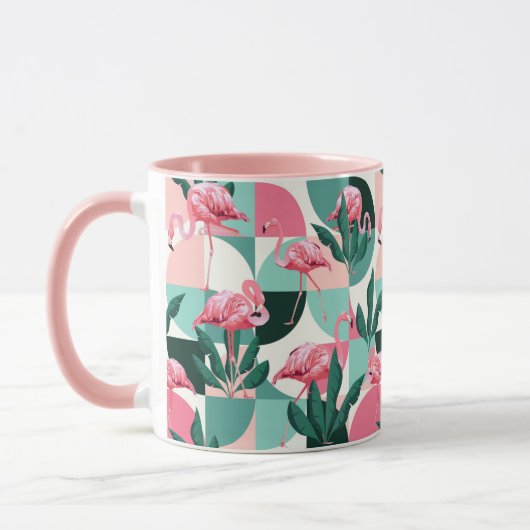 Mug Flamant rose tropical (Gauche)