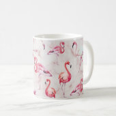 Mug Flamant rose tropical moderne aquarelle (Devant droit)