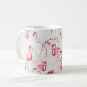 Mug Flamant rose tropical moderne aquarelle (Devant gauche)