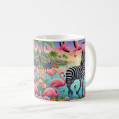 Mug Flamant Tropical et Zèbre (Devant droit)
