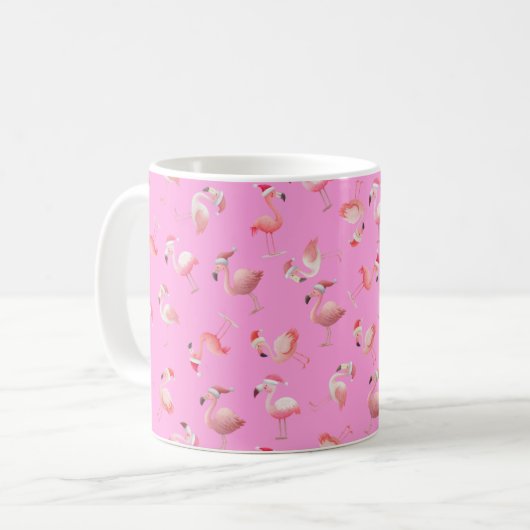 Mug Flamants de Noël jetés sur Rose (Devant gauche)
