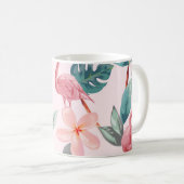 Mug flamants et fleurs tropicales sans soudure illustr (Devant droit)