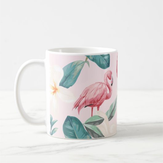 Mug flamants et fleurs tropicales sans soudure illustr (Gauche)